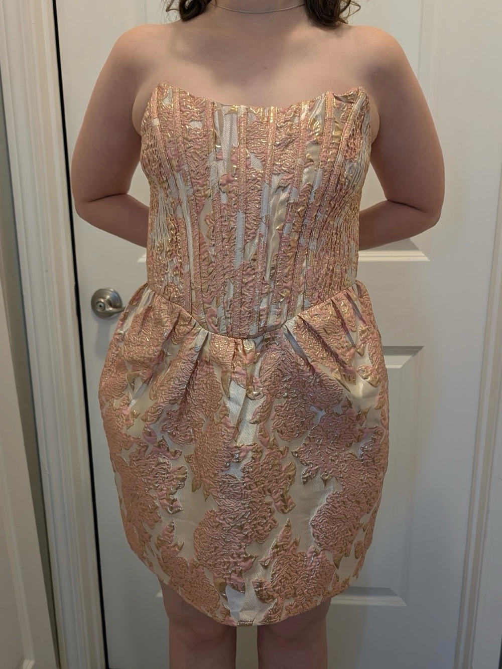 Akira Floral Brocade Corset Mini Dress